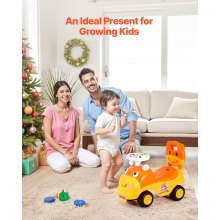VEVOR Ride On Toddler Push Car, Push Car for Toddler 19 to 36 Months, Kids Ride On Toy with Horn & Music, 48.5 lbs Load Capacity, Under-seat Storage, Foot-to-Floor Walker for Toddlers Boys Girls