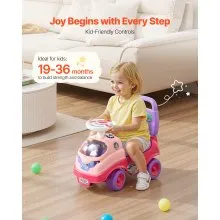 VEVOR Ride On Push Car 48.5 lbs Push Around Buggy with Horn & Music for Toddlers