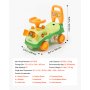 VEVOR Ride On Push Car for Toddlers Ages 19+ Months Sit-to-Stand Ride Toy, Kids Ride On Car for Boys Girls, Music Steering Wheel, Horn, Under-Seat Storage, Detachable Back, Indoor Outdoor Play,Green