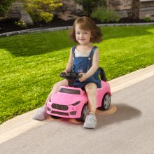 VEVOR Coche de paseo para niños pequeños, de 1 a 3 años, Ride Racer, juguete para montar para niños pequeños, coche clásico para niños con volante musical y almacenamiento debajo del asiento, juguete para montar para niños y niñas, rosa