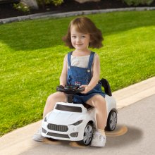 VEVOR Ride On Push Car for Toddlers, Ages 1-3, Ride Racer, Sit to Stand Toddler Ride On Toy, Classic Kids Ride On Car with Music Steering Wheel & Under Seat Storage, Ride On Toy for Boys Girls, White