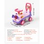 VEVOR Ride On Push Car for Toddlers Ages 19+ Months Sit-to-Stand Ride Toy, Kids Ride On Car for Boys Girls, Music Steering Wheel, Horn, Under-Seat Storage, Detachable Back,Indoor Outdoor Play,Purple