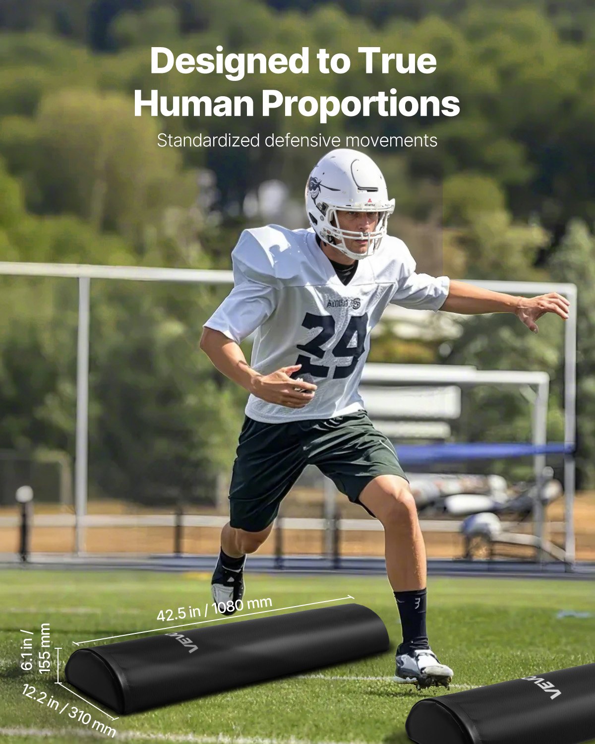 VEVOR Football Tackling Dummy, 42.5 in PVC Step Over Dummy, High-Density Sponge Blocking Pad Equipment, Heavy Duty Tackle Dummies with Handles, Great for Footwork Drills Sports Training Practice, 2PCS