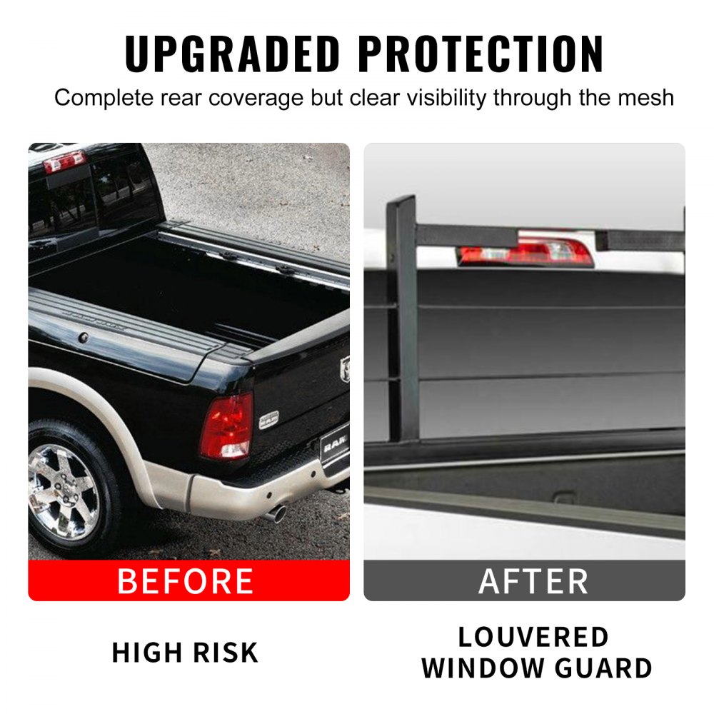 VEVOR Headache Rack, Alloy Steel Headache Rack, Truck Bed Mount Rack, Heavy-Duty Alloy Steel Truck Headache Rack Cab Protector for Most Full-size Pickups