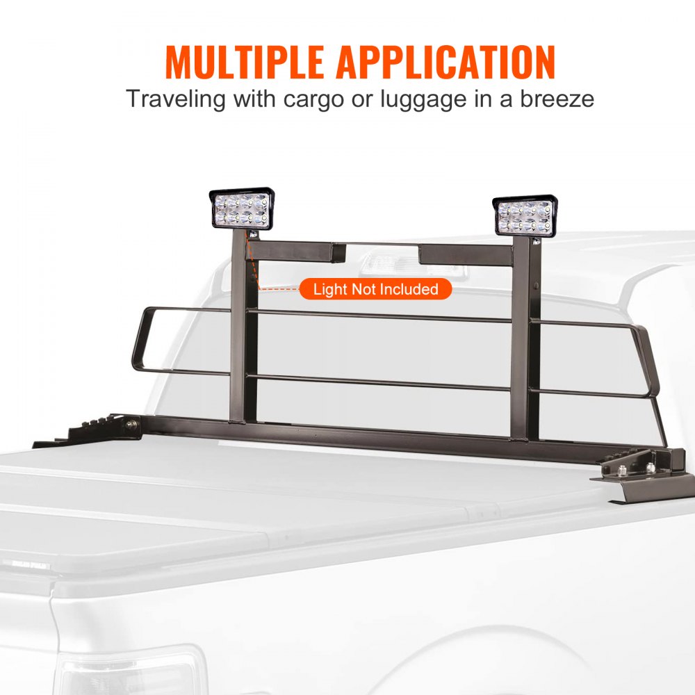 VEVOR Headache Rack, Alloy Steel Headache Rack, Truck Bed Mount Rack, Heavy-Duty Alloy Steel Truck Headache Rack Cab Protector for Most Full-size Pickups