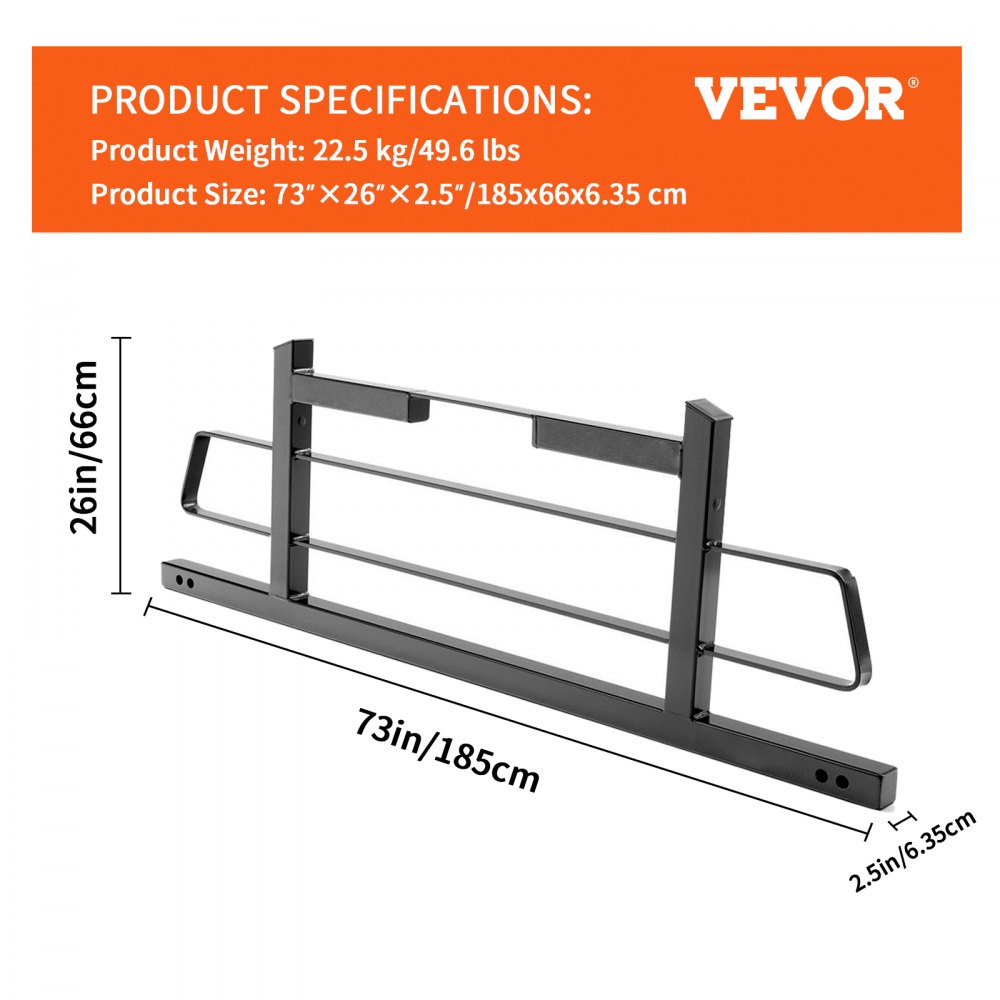 VEVOR Headache Rack, Alloy Steel Headache Rack, Truck Bed Mount Rack, Heavy-Duty Alloy Steel Truck Headache Rack Cab Protector for Most Full-size Pickups