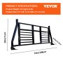 VEVOR Headache Rack, Alloy Steel Headache Rack, Truck Bed Mount Rack, Heavy-Duty Steel Truck Headache Rack Cab Protector for Most Full-size Pickups