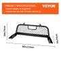 VEVOR Headache Rack, Aluminum Headache Rack, Truck Bed Mount Rack, Heavy-Duty Aluminum Truck Headache Rack Cab Protector for Most Full-size Pickups