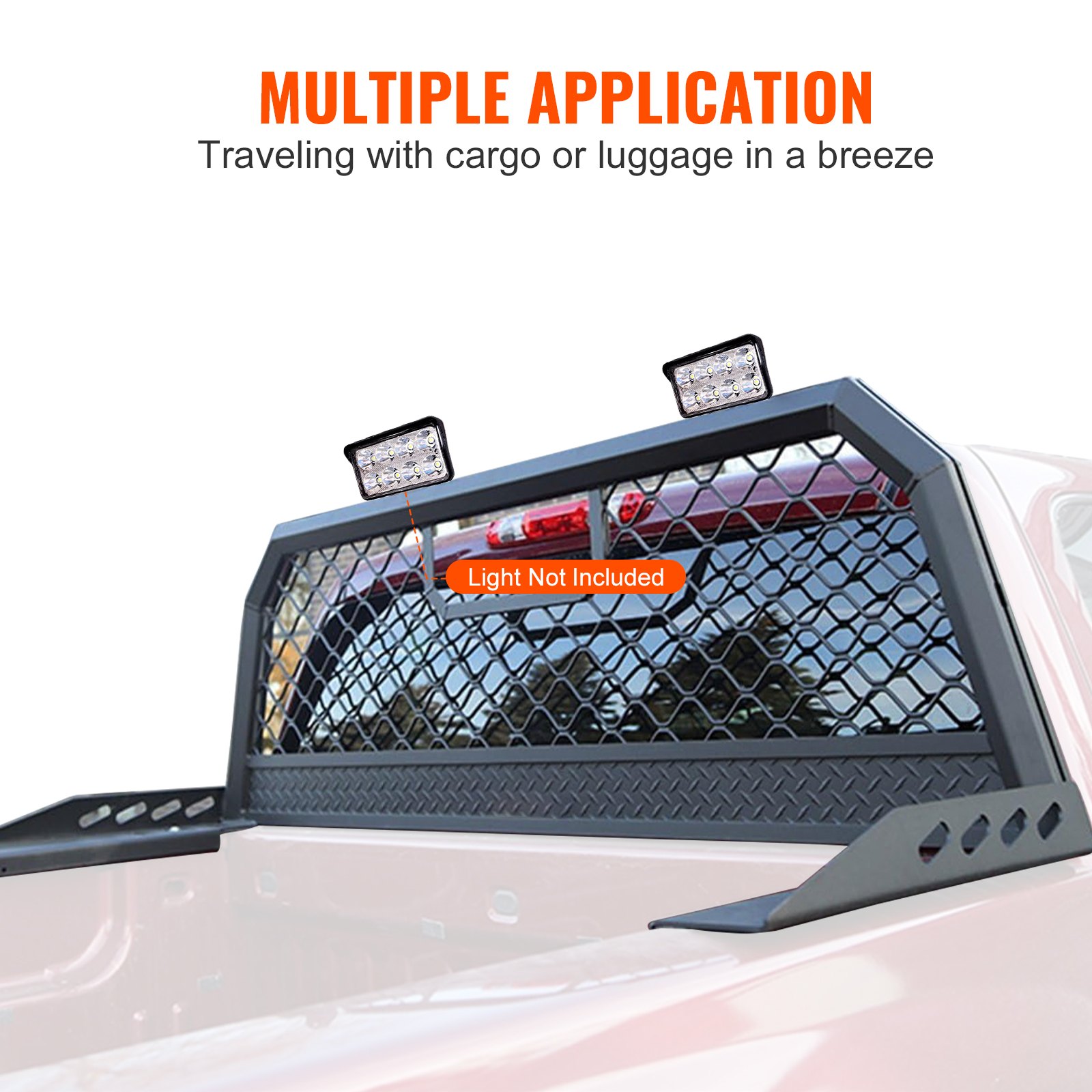 VEVOR Headache Rack, Aluminum Headache Rack, Truck Bed Mount Rack, Heavy-Duty Aluminum Truck Headache Rack Cab Protector for Most Full-size Pickups