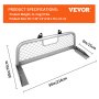 VEVOR Headache Rack, 300 LBS Capacity, Truck Bed Mount Mesh Rack, Heavy-duty Aluminum Mesh Truck Headache Rack Cab Protector for Most Full-size Pickups
