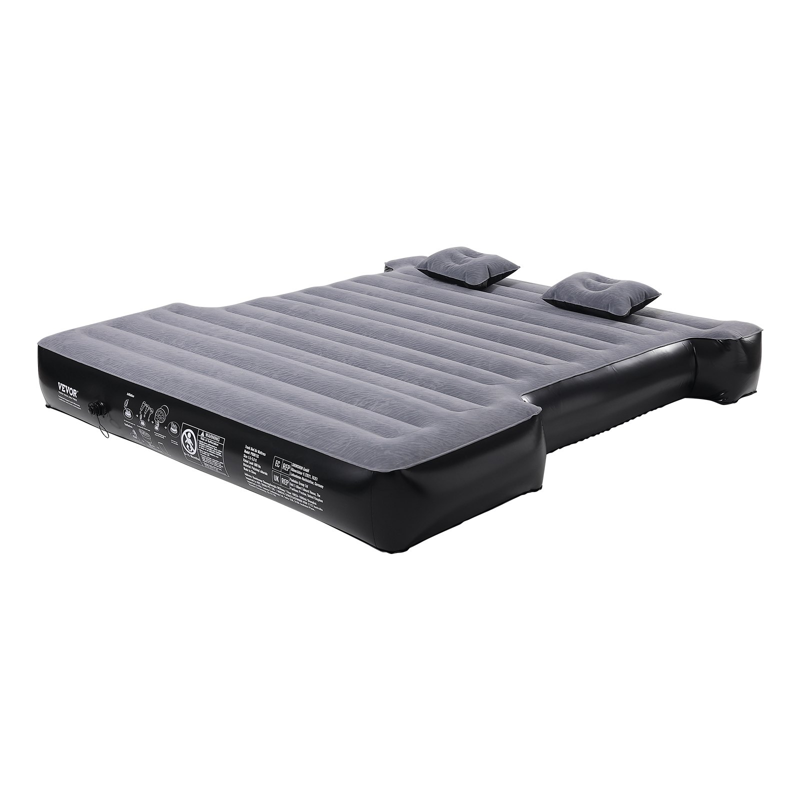 VEVOR Truck Bed Air Mattress, for 5.5-5.8 ft Full Size Short Truck Beds, Inflatable Air Mattress Camping Bed with 12V Air Pump 2 Pillows, Carry Bag, for Silverado, RAM, F Series, Sierra, Titan, Tundra