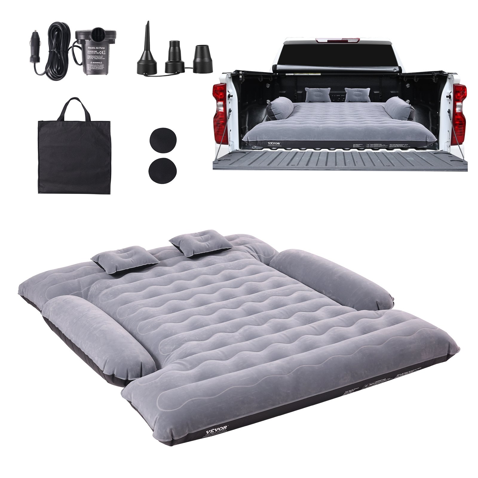 Inflatable Truck Air Bed Car Mattress 6-6.5 ft Full-Size Short Bed Inflatable with Pump Camping Suit