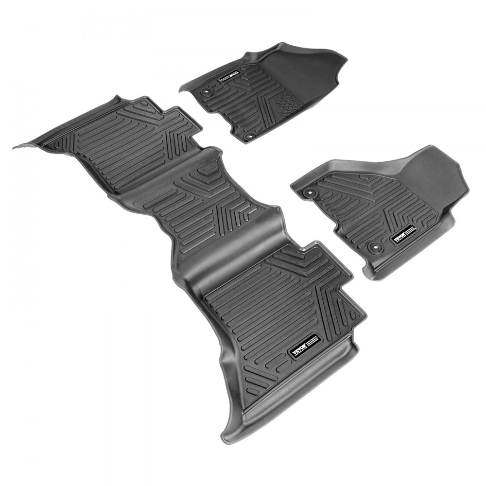 Vevor Truck Floor Liners, Fits Dodge Ram 1500/2500/3500 & 1500 Classic 2013-2018/2019-2022(Crew Cab Only), Include 3 Front & Second Row Mats, Weather-Resistant TPE Custom Fit Mats for Pickup, Black