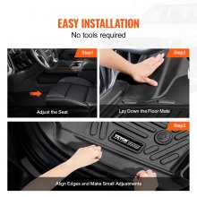 Tapis de sol pour automobile VEVOR pour Chevrolet Silverado/GMC Sierra 1500 3 pièces