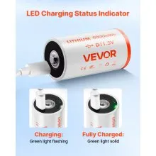 VEVOR Rechargeable D Batteries 4 Pack 1.5V 6000mWh Lithium D Battery USB-C Cable