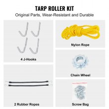 VEVOR Hand Crank Tarp Roller Kit, 1.6-2.6 m Wide, Aluminum Alloy, Manual Cab Level Dump Truck Tarp Roller with 17.8 cm Sponge-Wrapped Handle, Perfect for Dump Trucks, Trailers, Trash Haulers (No Tarp)