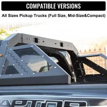 VEVOR Truck Roll Bar Chase Rack Adjustable with 6 Amber Auxiliary Side Marker Lamps, Universal Fit for Pickup Trucks