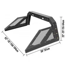 VEVOR Truck Roll Bar Chase Rack Adjustable with 6 Amber Auxiliary Side Marker Lamps, Universal Fit for Pickup Trucks