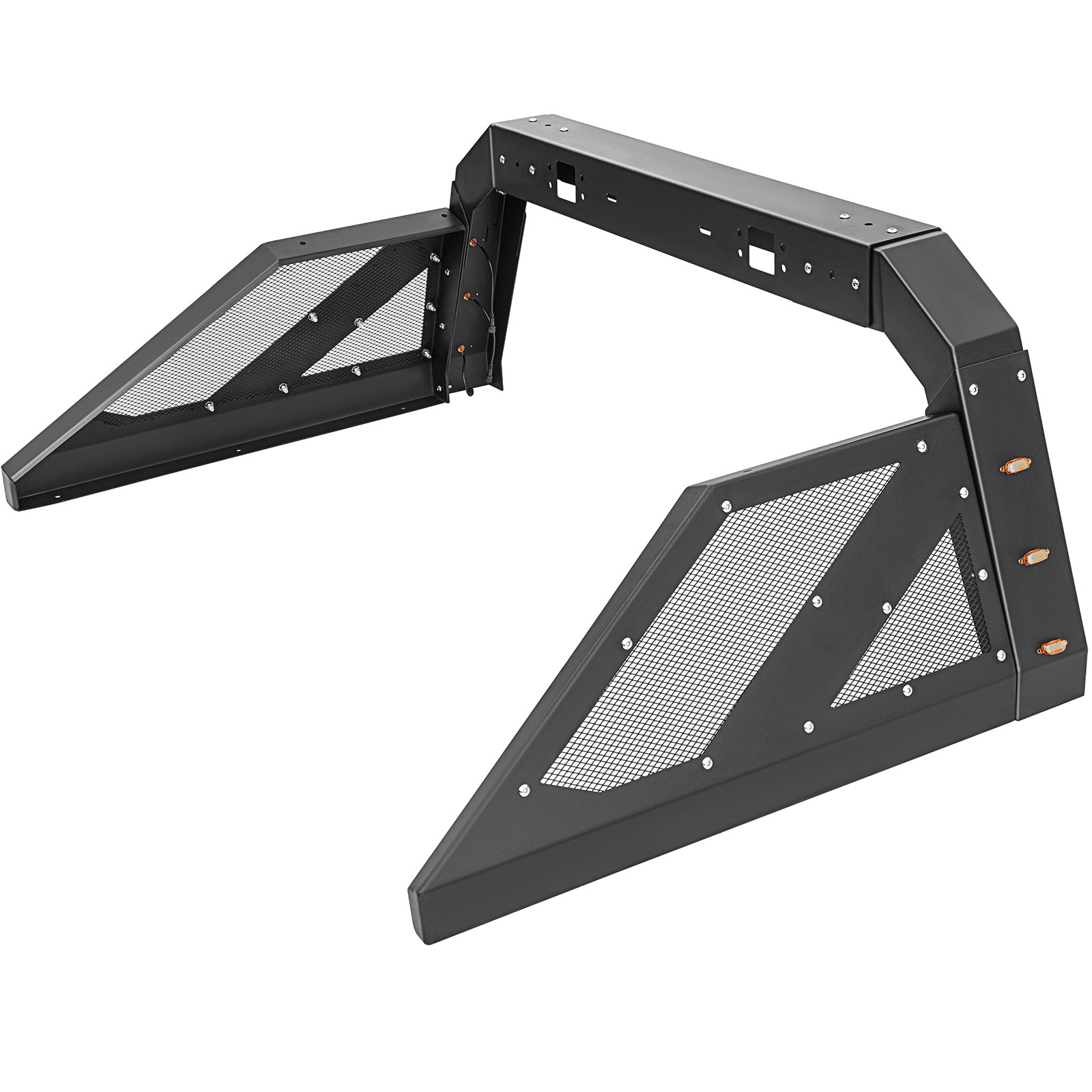 VEVOR Truck Roll Bar Chase Rack Adjustable with 6 Amber Auxiliary Side Marker Lamps, Universal Fit for Pickup Trucks
