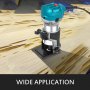 VEVOR 6.5Amp 1-1/4 HP Kit de ferramentas para roteador de madeira Torque máximo 30.000 RPM Kit de roteador compacto de velocidade variável com base fixa, base de mergulho, base de inclinação e base de deslocamento