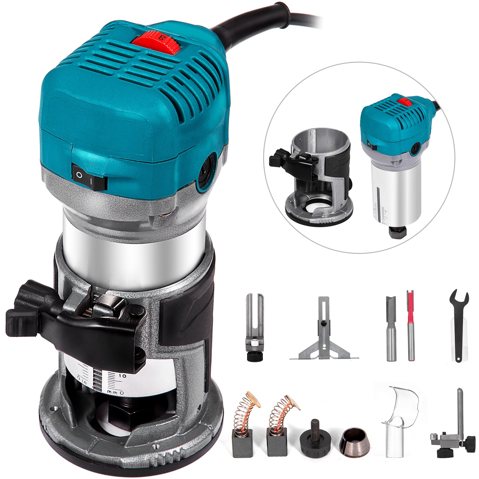 Compact Router Kit Variable Speed Fixed-Base 710W Hand Trimmer Tool Installation