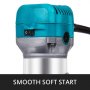 Compact Router 800W Variable Speed w/ Collets 1/4" 1 x Plunge & Offset Base