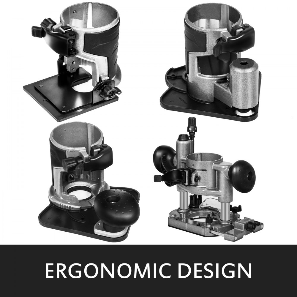 Compact Router Kit With Plunge/Tilt/Offset Base Large Speed Range 710W Ergonomic