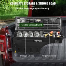 VEVOR Truck Bed Storage Box, Låsbart lock, Vattentät ABS Wheel Well Verktygslåda 6,6 Gal/20 L med lösenordshänglås, Kompatibel med Dodge Ram 1500 2019-2021, Förarsida, Svart