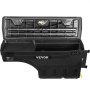 VEVOR truck bed storage box with lid open, showing compartments and secure lock.