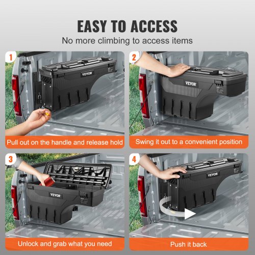 Lockable Truck Bed Tool Box – Right Side Storage Box For Ford F-150 2020-2021