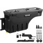 VEVOR Truck Bed Storage Box, Lockable Swing Case with Password Padlock, 6.6 Gal/25 L ABS Wheel Well Tool Box, Waterproof and Durable, Compatible with Ford F-150 2015-2021, Drivers Side