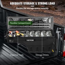 Úložný box na nákladné auto VEVOR, uzamykateľné veko, vodotesný box na náradie z ABS, 6,6 gal/20 l so zámkom na heslo, kompatibilný so Super Duty 2017-2021, na strane spolujazdca, čierny