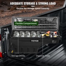 VEVOR Boîte de rangement pour lit de camion, couvercle verrouillable, boîte à outils étanche en ABS 20 L avec cadenas à mot de passe, compatible avec Super Duty 2017-2021, côté conducteur, noir
