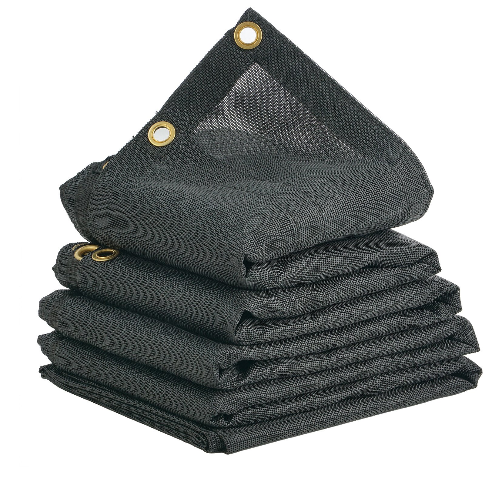 VEVOR Dump Truck Mesh Tarp, 5 x 14 ft, PVC Coated Black Heavy Duty Cover with 5.5" 18oz Double Pocket, Brass Grommets, Reinforced Double Needle Stitch Webbing Fits Manual or Electric Dump Truck System