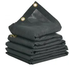 VEVOR Dump Truck Mesh Tarp, 7 x 22 ft, PVC Coated Black Heavy Duty Cover with 5.5" 18oz Double Pocket, Brass Grommets, Reinforced Double Needle Stitch Webbing Fits Manual or Electric Dump Truck System