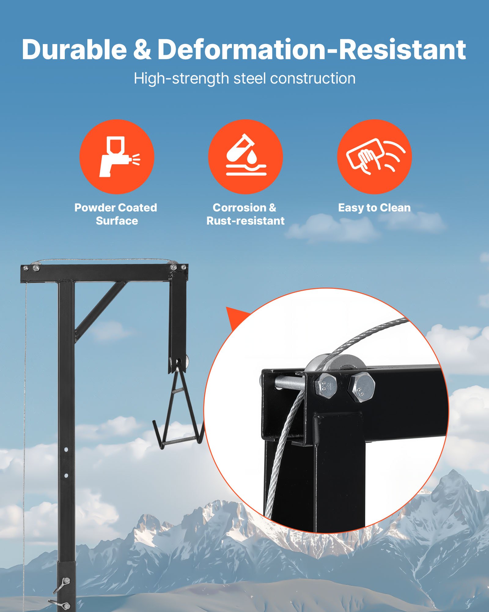 VEVOR Truck Hitch Game Hoist 136 kg Hunting Deer Hoist with 2-inch Receiver