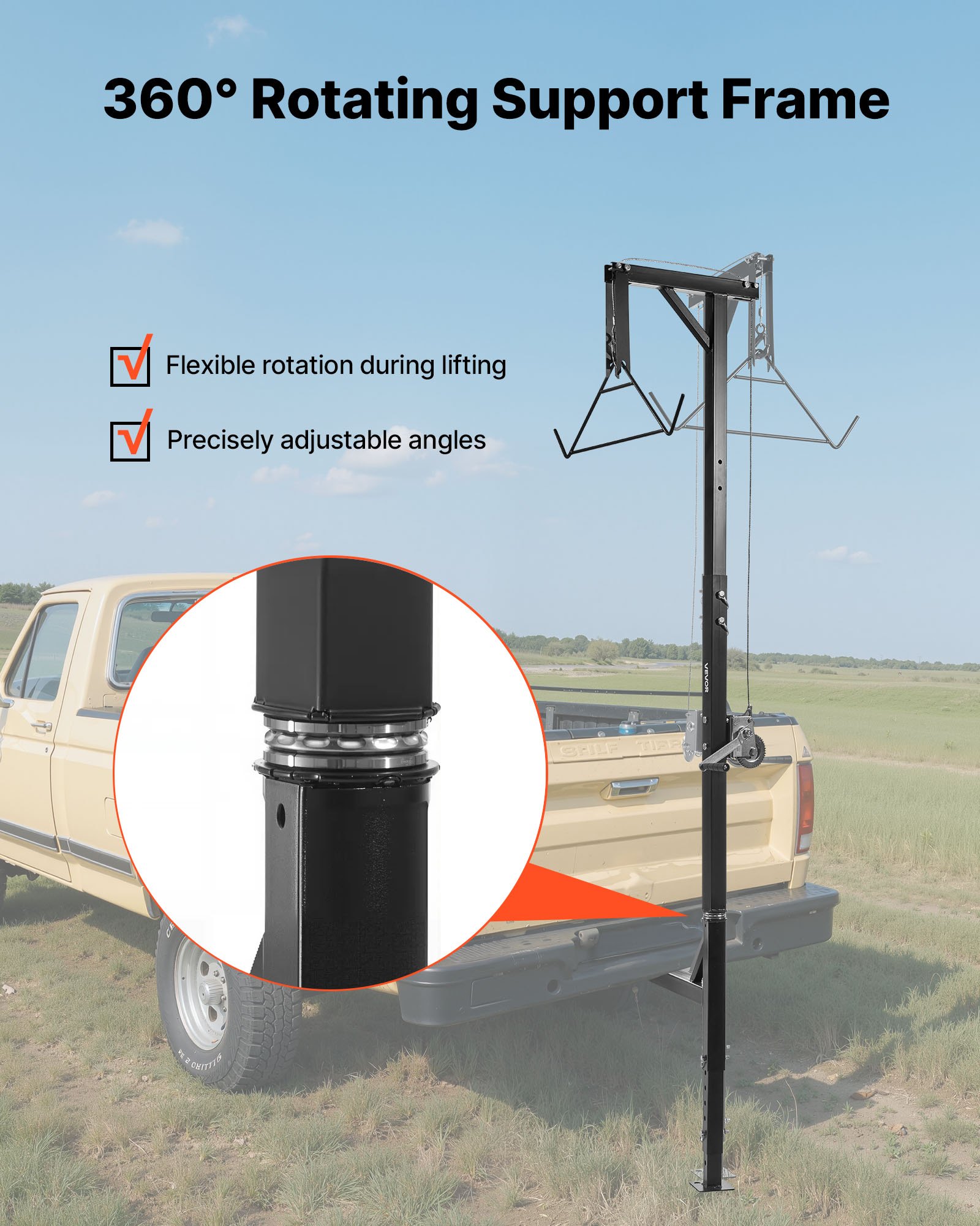 VEVOR Truck Hitch Game Hoist 226.8 kg Hunting Deer Hoist with 2-inch Receiver