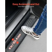 VEVOR Running Boards, 6 Inches Side Steps Compatible with 2005-2023 Toyota Tacoma Double Cab, Black Carbon Steel Nerf Bars, 550 lbs Load Capacity, Wide Non-Slip Hollow Surface with Rustproof Coating