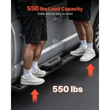 VEVOR Running Boards, 6 Inches Side Steps Compatible with 2005-2023 Toyota Tacoma Double Cab, Black Carbon Steel Nerf Bars, 550 lbs Load Capacity, Wide Non-Slip Hollow Surface with Rustproof Coating