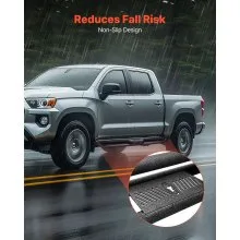 VEVOR Running Boards, 6 Inches Side Steps Compatible with 2005-2023 Toyota Tacoma Double Cab, Black Carbon Steel Nerf Bars, 550 lbs Load Capacity, Wide Non-Slip Hollow Surface with Rustproof Coating