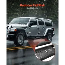 VEVOR Running Boards, 6 Inches Side Steps Compatible with 2007-2018 Jeep Wrangler JK 4 Door, Black Carbon Steel Nerf Bars, 550 lbs Load Capacity, Wide Non-Slip Hollow Surface with Rustproof Coating