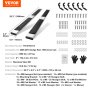 VEVOR Running Boards, 6" Step Bars Compatible with 2009-2018 Dodge Ram 1500/2010-2023 Ram 2500/3500 (Includes 2019-2023 Classic) Crew Cab, 201 Stainless Steel Side Steps Nerf Bars, 500LBS, 2 PCS