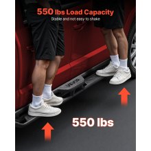 VEVOR Running Boards, 6 Inches Side Steps Compatible with 2015-2025 Chevy Colorado/GMC Canyon Crew Cab, Black Carbon Steel Nerf Bars, 550 lbs Load Capacity, Non-Slip Hollow Surface Rustproof Coating