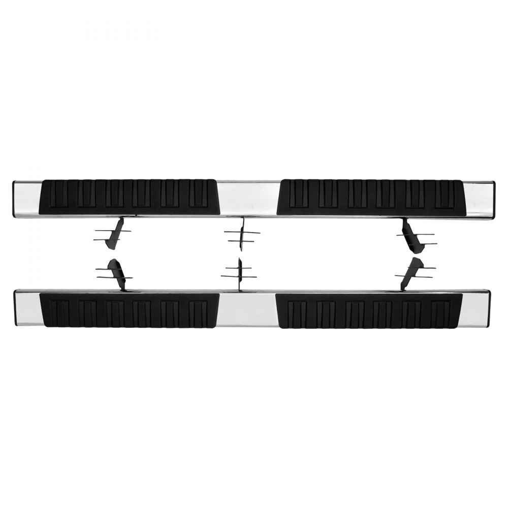 VEVOR Running Boards, 6" Step Bars Compatible with 2015-2023 Ford F150-Crew Cab/2017-2023 Ford F-250 F-350 Super Duty Crew Cab, 201 Stainless Steel Side Steps Nerf Bars, 500LBS Capacity, 2 Piece