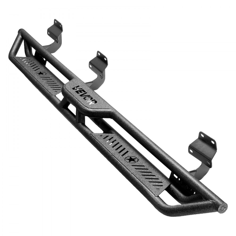 VEVOR Running Boards, 6 Inches Side Steps Compatible with 2015-2025 Ford F150 SuperCrew Cab, 2017-2025 Ford F150 SuperCrew Cab, Black Carbon Steel Nerf Bars, 550 lbs Load Capacity, Non-Slip Surface