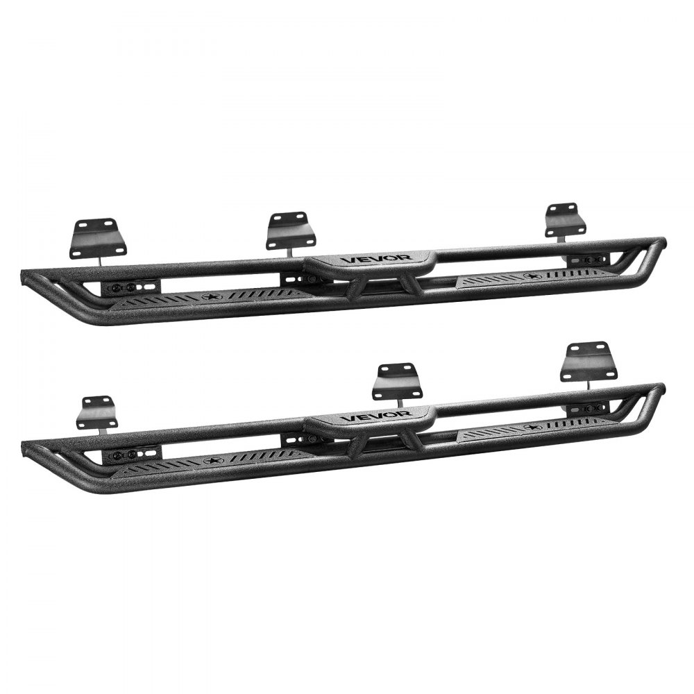 VEVOR Running Boards, 6 Inches Side Steps Compatible with 2015-2025 Ford F150 SuperCrew Cab, 2017-2025 Ford F150 SuperCrew Cab, Black Carbon Steel Nerf Bars, 550 lbs Load Capacity, Non-Slip Surface