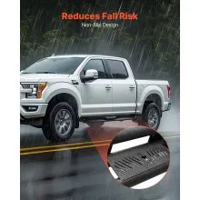 VEVOR Running Boards, 6 Inches Side Steps Compatible with 2015-2025 Ford F150 SuperCrew Cab, 2017-2025 Ford F150 SuperCrew Cab, Black Carbon Steel Nerf Bars, 550 lbs Load Capacity, Non-Slip Surface