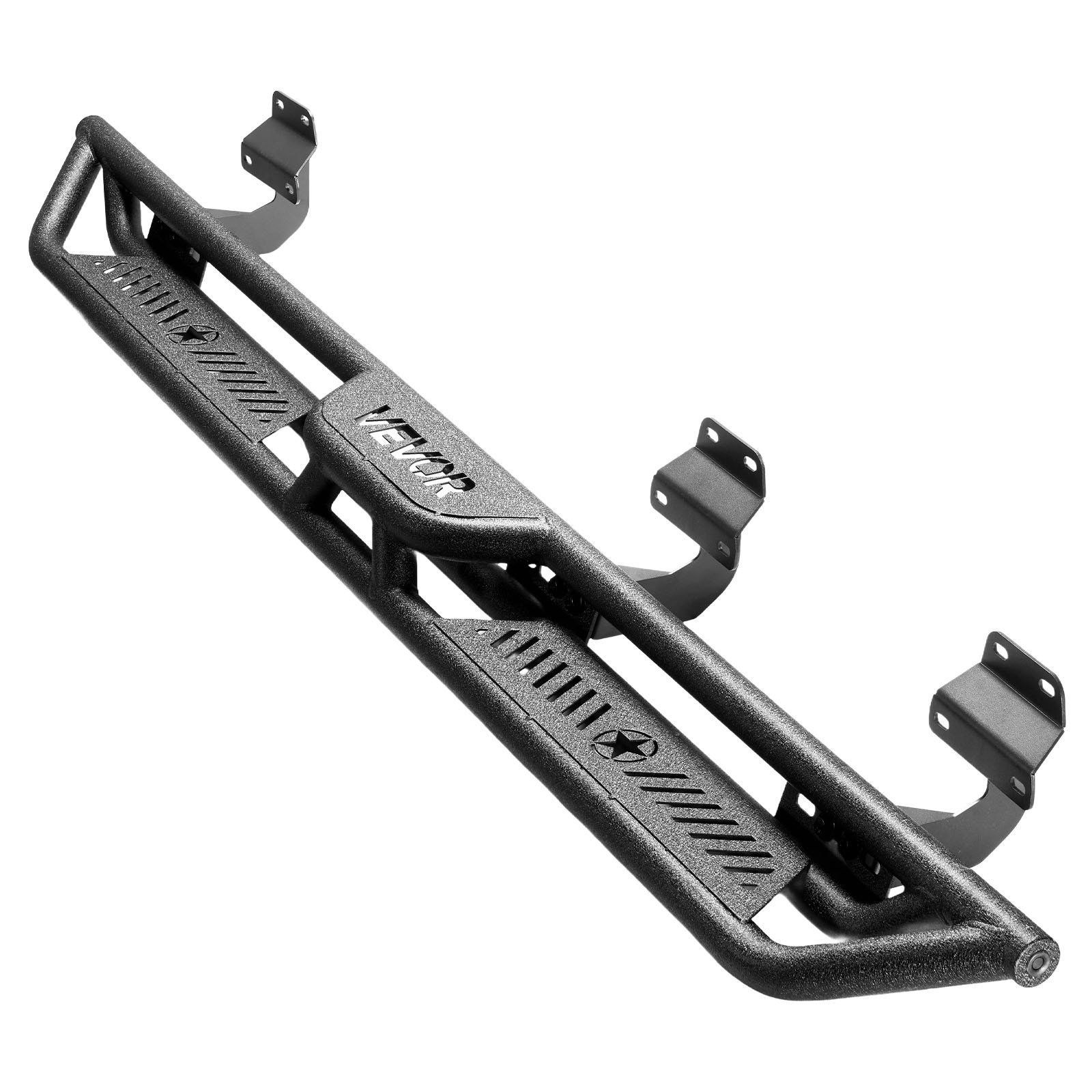 VEVOR Running Boards, 6 Inches Side Steps Compatible with 2015-2025 Ford F150 SuperCrew Cab, 2017-2025 Ford F150 SuperCrew Cab, Black Carbon Steel Nerf Bars, 550 lbs Load Capacity, Non-Slip Surface