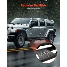 VEVOR Running Boards, 6 Inches Side Steps Compatible with 2018-2025 Jeep Wrangler JL 4 Door, Black Carbon Steel Nerf Bars, 550 lbs Load Capacity, Wide Non-Slip Hollow Surface with Rustproof Coating