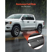 VEVOR Running Boards, 6 Inches Side Steps Compatible with 2019-2025 Dodge Ram 1500 Crew Cab, Black Carbon Steel Nerf Bars, 550 lbs Load Capacity, Wide Non-Slip Hollow Surface with Rustproof Coating